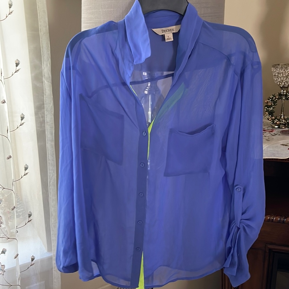 Call chiffon button down shirt